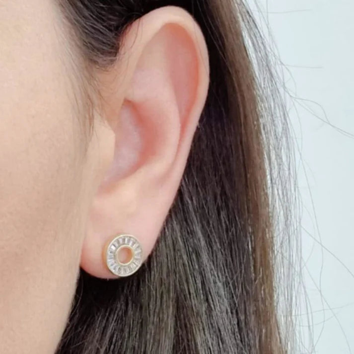Blinky diamond gold earring