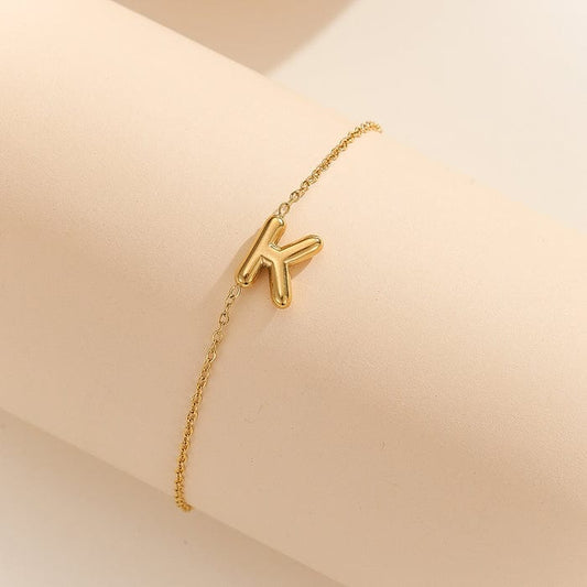 Initial alphabet chain bracelet "K"